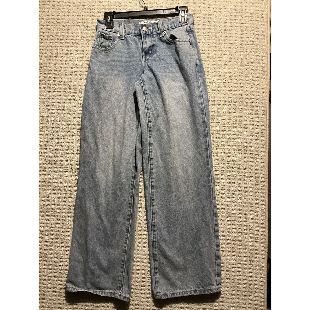 Refrain Los Angeles Mom Jeans Wide Leg 00/23 Light Wash Oversized 27x30 1/2